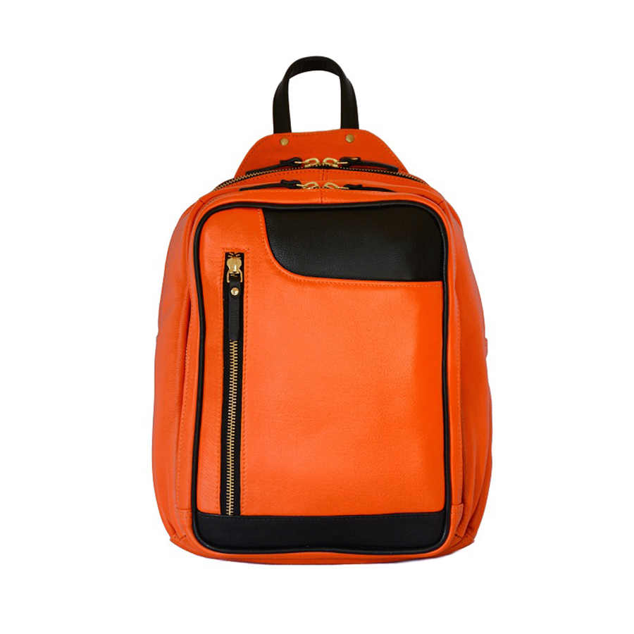 Small Organiser Backpack - Orange with Black Trim