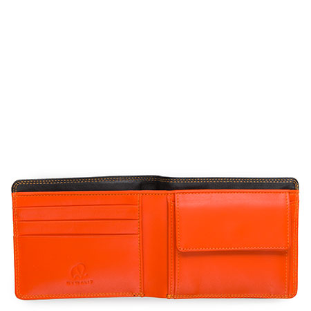 Standard Mens Wallet with Coin Pocket & RFID - Black Orange